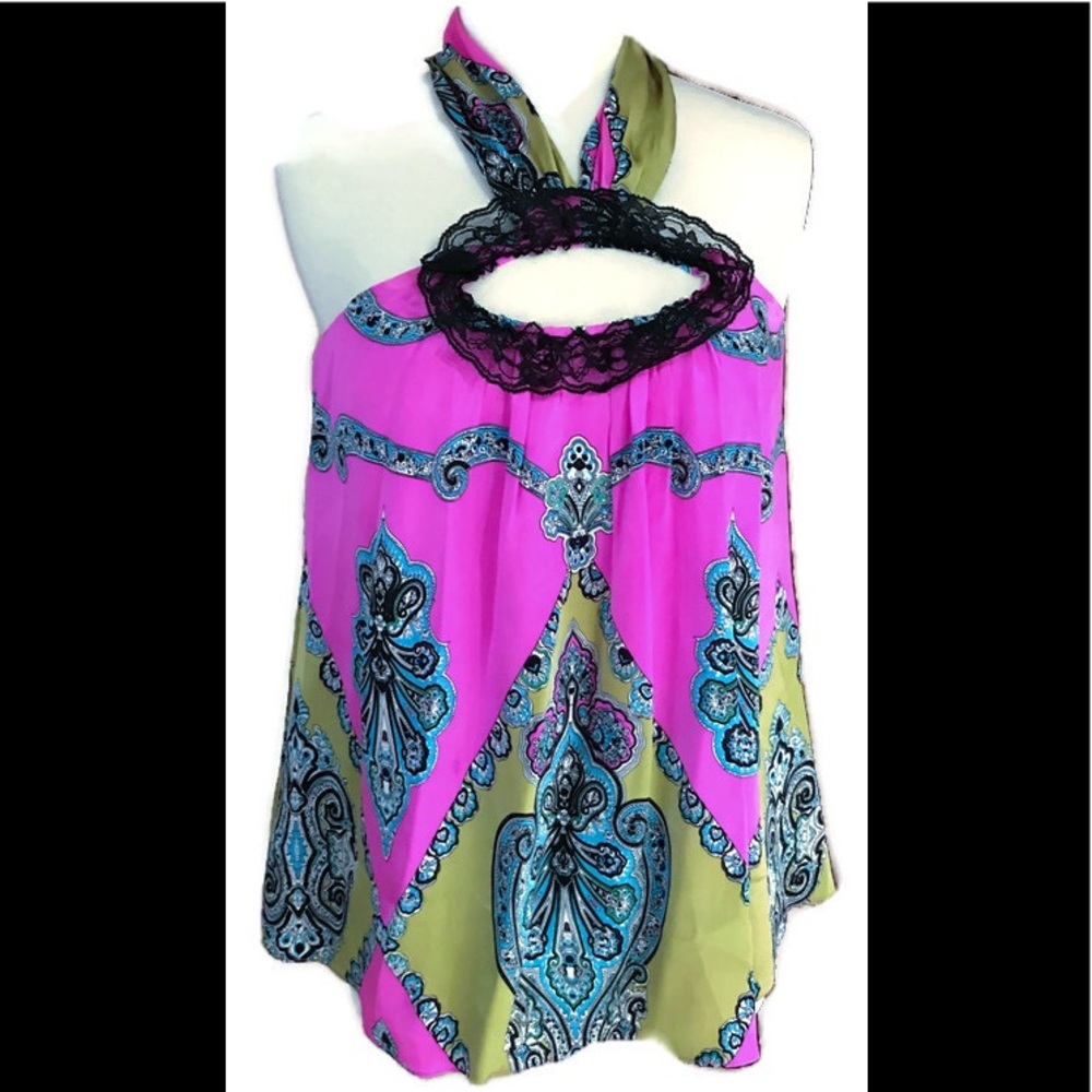 Alice & Trixie Silk Halter Top.